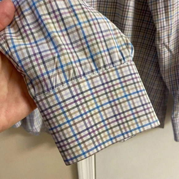 Peter Millar men button up shirt casual long sleeve plaid Medium - Picture 4 of 7